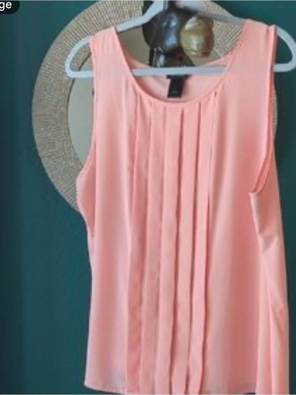 Sleeveless Pleated Front Top - Peach Pink